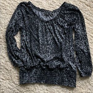 Black/grey cheetah print top
